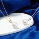 Duxi freshwater pearl pendant 18K gold melon seed buckle Edison pearl necklace 11-12mm commuting simple and versatile