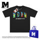 Medm2025SS Spring T-Shirt Letter Trendy Marke Bunte Graffiti-INS Kontrastierende Sommer-Sommer-Druck loser Hip-Hop-Paar schwarzer DDM854 m (Empfohlen 100-130jin [Jin ist gleich 0,5 kg])