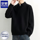 ROMON Knitted Sweater Men's Autumn and Winter Lazy Lapel Loose Pullover Sweatshirt Long Sleeve Warm Inner Men's Clothing Gray Hair Apricot L Recommended 120-140 Jin Jin equals 0.5 kg