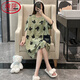 LangSha (LangSha) light luxury nightgown for women's summer pajamas cotton short-sleeved large size Jin [Jin equals 0.5 kg] Emerald green students' spring and autumn cool home clothes BF-1049-2-light gray One size (80-200 Jin [Jin equals 0.5 kg])