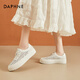 Daphne zapatos de tablero transpirable para mujeres, suela, hueca, huecos, zapatos blancos tejidos bajos en el cordón bajo cómodos zapatos casuales de deportes 37 37