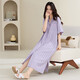 Cobreador para mujeres Summer de manga corta 2025 Nuevo pijama dulce y lindo al aire libre, ropa para el hogar de algodón, moda de alta gama [QM826] Star Purple Rayed Women's Skirt L (recomendado 100-120 Jin [Jin iguala 0.5 kg])