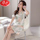 Langsha Nightgown For Women in Summer Ice Silk Silk à manches courtes longues pyjamas 2025 Nouvelle imitation d'été Silk Mère Dress Vêtements à la maison 9928 M