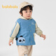 Balabala baby coat, boy's top two-piece set, fashionable, casual, cute, warm, one-piece, three-wear trendy blue tone 00388 100