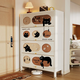 Yuhuade Stahlschuhschrank Haushaltstür Eingangseingangsschrank gegen die Wand integrierter Schuhschrank mittelstaudfest mit großer Kapazität Schuhschrank 11-Level 900*350*1695 [Retro niedliche Katze]