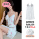 Plastic Meiting summer ice and snow silk sexy nightgown for women with breast pad pure sleeveless suspender skirt thin cool home skirt A11964 M women's style