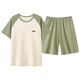 
SEPTWOLVES Spring and Summer New Men's Home Clothing Set Pure Cotton Summer Short Sleeve Shorts Can Be Used Outside Multi-Color Optional 02J13603 Men XL