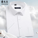Yageor Flagship Official Store 1% Coton Pure Coton Corte à manches courtes pour la nouvelle usure formelle professionnelle décontractée haut de gamme Hommes sans repasser la chemise blanche DX6636 [Lignes riches bleues et blanches] 45 [suggéré 195-210jin [Jin est égal à 0,5 kg]]]