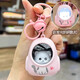 Cartoon luminous backpack kitten and bear key chain pendant school bag pendant night light children's luminous key chain school bag night light key chain - pink