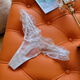 Pure lust mature women's thong panties without hip big ass women's underwear sexy high-end thong lace t-pants bikini white XL