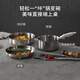 CaROTE stainless steel pot removable handle pot kitchen utensils frying pan non-stick pot uncoated kitchen pot set three-piece stacking pot full set for home use