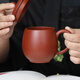 Centennial Liyong Yixing purple sand cover cup purely handmade original mineral red mud dragon egg cup office household tea set tea cup 280ml