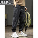 JEEP SPIRIT吉普工装裤男士休闲裤夏季男裤潮牌速干运动长裤子哈伦冲锋束脚裤 卡其色 薄款 L 体重130-150斤