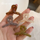 Ze yuhan Mini süßer kleiner Grab-Clip halbe Krawatte kleiner Klauen halbschleppte Haarklaue Durchscheinende Internet-Promi-Bangs-Nebenclip Small Grab Clip Gelee Farbe kleiner Grab-Clip [2 zufällige Farben]