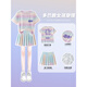 FIDQIOG女童夏季速干运动套装冰丝短袖网球羽毛球训练服 9889棉T恤+4352彩色 150 cm