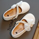 Yushang Zhenpin Girls Princess Shoes 2025 New Summer Girls Fashion British Small Leather Shoes Children's Performance Single Shoes Soft Sole Fashionable White Size 34 Inner Length 20.8CM