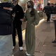 MAGIOPY国际奢侈高档品牌时尚洋气休闲运动套装女春季2025新款小个子短款 军绿色两件套 S(100斤以内)