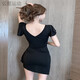 Jie yintong deep v sexy женское ночное платье ночного клуба Slim и Slim ship короткая юбка ночная сцена.