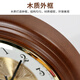 Hanshi (Hense) desktop clock living room bedroom study desk clock wooden retro quartz clock HD535 brass base