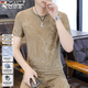 Woodpecker high-end ice silk short-sleeved T-shirt for men 2025 new summer thin T-shirt trendy men's half-sleeved top Q6629 Gray Ice Silk Style M Recommended 80-100Jin Jin is equal to 0.5 kg