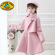 G.duck girls' woolen dress 2025 autumn and winter new thickened children's woolen princess dress little girl's stylish two-piece set red skirt + coat + hat + sweater single 140 recommended height around 135