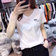 浮夏v领t恤女2025夏季新款纯棉短袖女宽松打底衫正肩上衣半袖体恤衫潮 V领KC693白 M