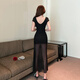 Jinggong Foot Foot Technician Work Clothes Sexy Foot Massage Foot Bath Work Clothes Flexible Massage Spa Long Skirt Mesh Slit Dress 9276# Green L