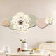 SANQIHU Nordic Cream Style Sala de estar Pintura decorativa con relojes y fondo de sofá Pintura colgante de pared LED Lámpara de pared de reloj creativa C 15052cm Arte creativo UV Tallado + oro