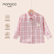 Mami Maka (MOMOCO) children's clothing girls' shirt 2025 autumn style medium and large children's style plaid shirt 005 plaid pink 90