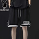 Playboy (PLAYBOY) ice silk sports vest shorts suit for men summer running and fitness large size quick-drying sleeveless vest basketball loose CHINA vest gray + shorts black 2 pieces collection XL Recommended 115-130Jin [Jin equals 0.5 kg]
