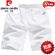 Pier Cardin High-End-Marke Cotton Shorts Herren Sommer-Outfit Loose Casual Fünf-Punkte-Hose reine Baumwollstrandhosen Big Shorts White P-Khaki [9277] Reißverschlusspocket XL [135-150jin [Jin entspricht etwa 0,5 kg]]]