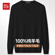 Hongdou semi-refined imitation machine washable 100% pure wool sweater men's autumn and winter V-neck sweater men's pullover bottoming sweater