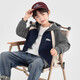 Duojia Boys' Knitted Jacket Spring and Autumn Children's Comfortable Casual Hoody Autumn Trendy Children's Versatile Color Block Raglan Sleeve Top