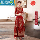 Robe de mariée du village de Shantoulin Phoenix Couronne et poitrine rouge 2025 Petit enfant Xiuhe Vêtements Chinerie de robe de mariée Robe mariée Dragon et Phoenix Gown printemps and d'été Style de châle de châle Fenglaiyi donne une coiffure exquise S