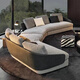
Yonghuan Italian minimalist home user type genuine leather fabric Lawson curved sofa combination designer color special angle combination 1283x154cm