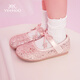 Yingshi Children's Shoes Children's Sports Shoes 2025 Autumn New Girls High Heels Princess Crystal Soft Sole Shoes Children's Leather Shoes Pink Size 26 - Suitable for feet 16.1-16.4cm long