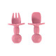 Children's Bear Fork Spoon Set Baby Eating Training Silicone Licking Spoon Silicone Fork Spoon Baby Supplementary Tableware Spoon Military Green Fork Spoon