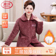 Langsha 2025 new pajamas for middle-aged and elderly women in winter, plus velvet and thickened three-layer quilted home clothes for the elderly, warm suits