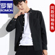 ROMON Oxford long-sleeved shirt men's spring and autumn business casual Korean style middle-aged and young slim shirt student clothes long sleeves * black 9928 M 38 (165)