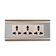 Type 118 switch socket concealed panel stainless steel nine-hole universal 6-hole socket multi-functional old-fashioned wall socket 4-bit computer + universal 9-hole socket