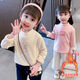 G.duck little yellow duck girls' warm velvet bottoming shirt 2025 autumn and winter new style children's style tops girls' bottoming clothes off-white top 90 size (recommended height 80-90cm)