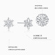 Chao Acer Frosty Snowflake Platinum Earrings for Women PT950 Earrings as a Birthday Gift for Girlfriend, Priced at RMB 170, 0.75g, One Pair, Contains Silicone Ear Plugs