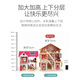 Yunya Children's House Kitchen Doll House en bois Villa Boy and Girl Princess Simulation Modèle de la journée pour enfants Cadeau à trois étages Villa + 19 pièces de meubles + Famille de lapin