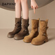 Daphne Kurzstiefel Frauen Retro Britisch -Stil Martin Boots 2025 Herbst Neue dicke Absatzwestliche Denim Stiefel vielseitig braun 38 (240 mm) Standardgröße