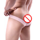 Zi Jiafu Men's Sexy Waistless Men's T-Pants Breathable and Sexy Low-waisted Double Buttocks-Revealing T-Pants Pink/Pink M