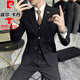 Pierre Cardin casual suit men's Korean style high-end handsome slim groom wedding small suit jacket light gray 3XL (150-162Jin Jin equals 0.5kg)