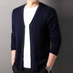 100% wool thickened classic knitted cardigan sweater for men in autumn and winter new pure wool sweater for men's outer wear Zhongcai XL 180/96A(115)