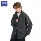 ROMON heavyweight stand-up collar wool sweater men's autumn and winter warm base cardigan zipper jacket trendy gray 2XL