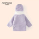 Mami Maca (MOMOCO) children's coat winter girls' coat velvet sweet fashion love woolen coat purple 130