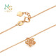Chow Sang Sang 18K rose gold mint five-pointed star rose gold color gold bracelet women's K gold bracelet 91600B 17 cm